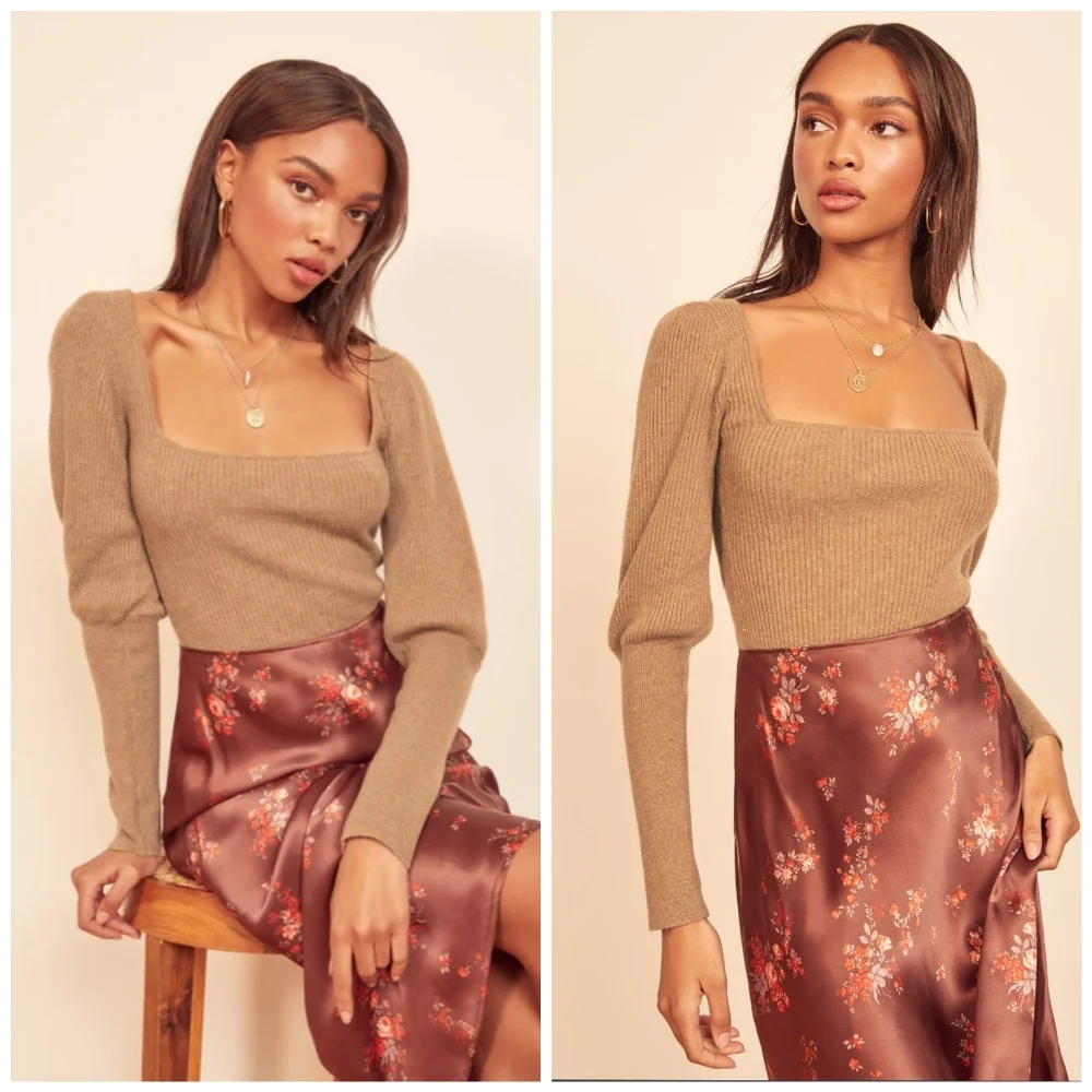 NEW Reformation Piazza Cashmere Sweater XS - Picture 1 of 5